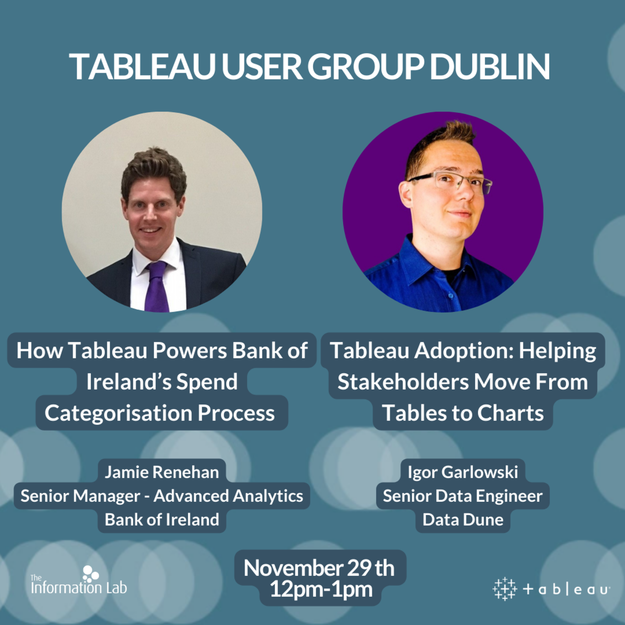 See Tableau Virtual User Group Dublin with Jamie Renehan and Igor